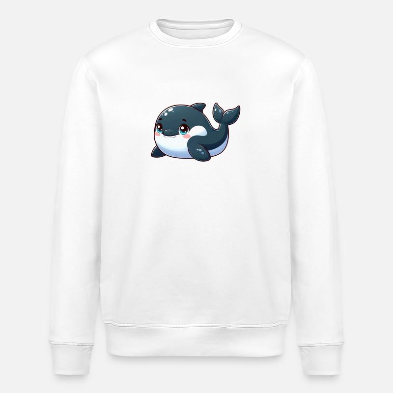 killer whale - Stanley/Stella ROLLER Unisex Organic Sweatshirt - white