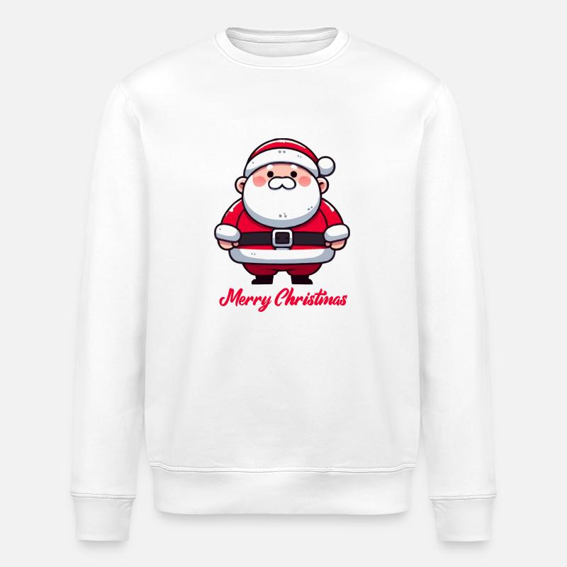 Weihnachtsmann Cartoon - Stanley/Stella Unisex Bio-Sweatshirt ROLLER - Weiß