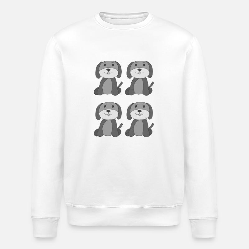 Chiens 4x Niveaux de gris - Sweat bio ROLLER Stanley/Stella Unisexe - blanc