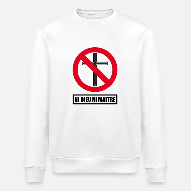 Neither god nor master - Stanley/Stella ROLLER Unisex Organic Sweatshirt - white