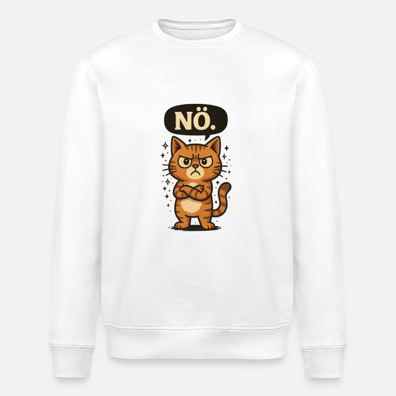 Statement Nope Cat No Saying - Stanley/Stella ROLLER Unisex Organic Sweatshirt - white