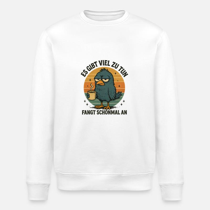 Der frühe Vogel Kaffee Statement - Stanley/Stella Unisex Bio-Sweatshirt ROLLER - Weiß