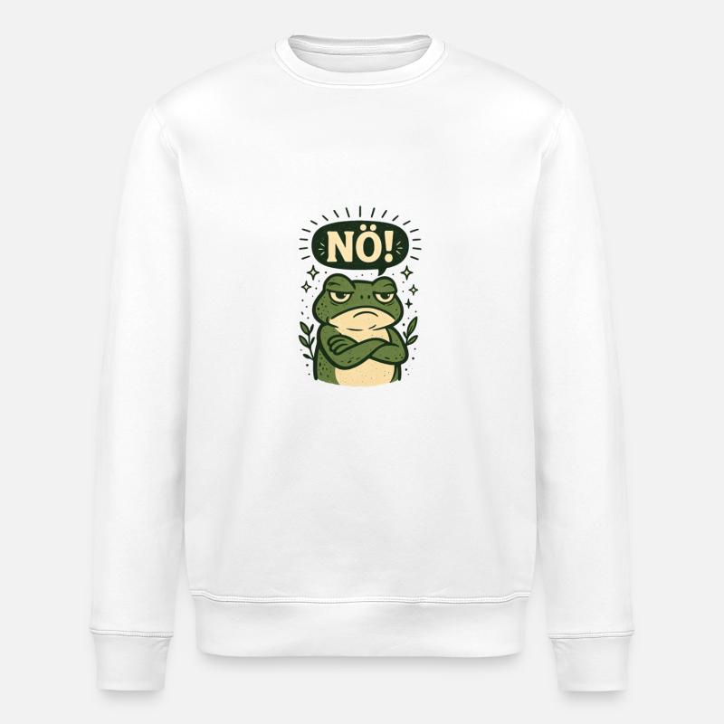 Statement Nö Frosch Einfach Nein - Stanley/Stella Unisex Bio-Sweatshirt ROLLER - Weiß