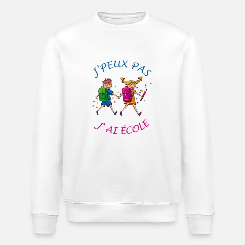 J'peux pas j'ai Ecole - Sweat bio ROLLER Stanley/Stella Unisexe - blanc