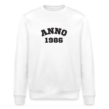 Anno 1986 Geburtstag Geburtsjahr - Stanley/Stella Unisex Bio-Sweatshirt ROLLER - Weiß - Vorne - Nik (191cm)