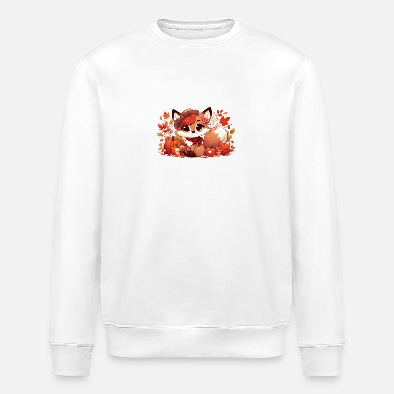 Fox Autumn 5 - Stanley/Stella ROLLER Unisex Organic Sweatshirt - white