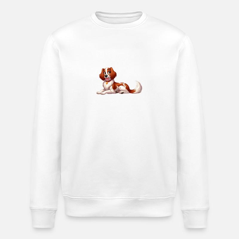 epagneul breton 14 - Sweat bio ROLLER Stanley/Stella Unisexe - blanc