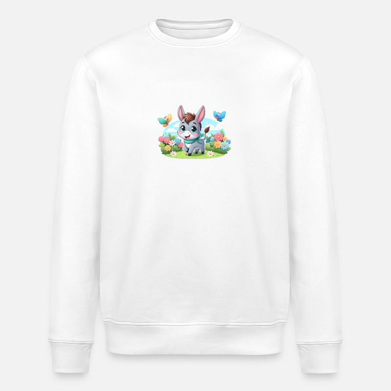 donkey 2 - Stanley/Stella ROLLER Unisex Organic Sweatshirt - white