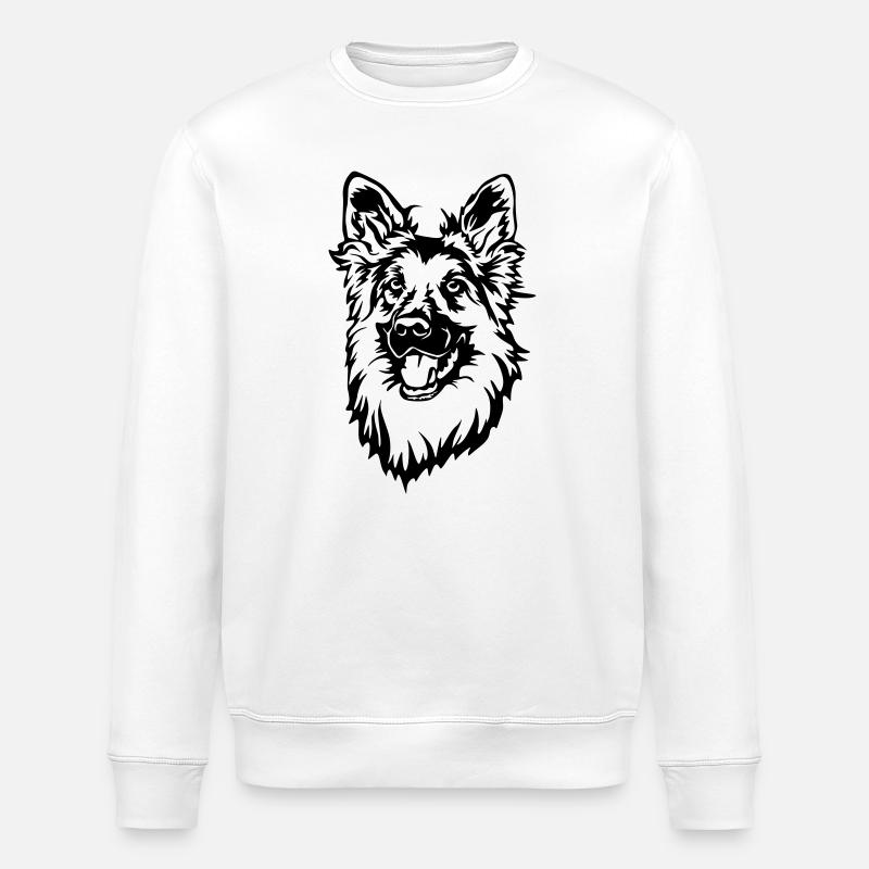 German Shepherd - Stanley/Stella ROLLER Unisex Organic Sweatshirt - white