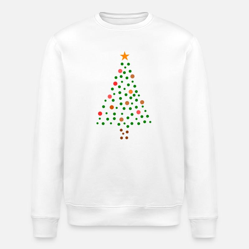 Christmas Tree - Dotted - Stanley/Stella ROLLER Unisex Organic Sweatshirt - white
