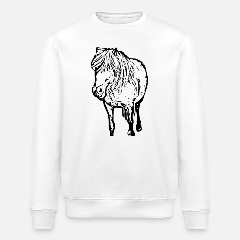 Pferde T-shirt Geschenk Reiter  - Stanley/Stella Unisex Bio-Sweatshirt ROLLER - Weiß