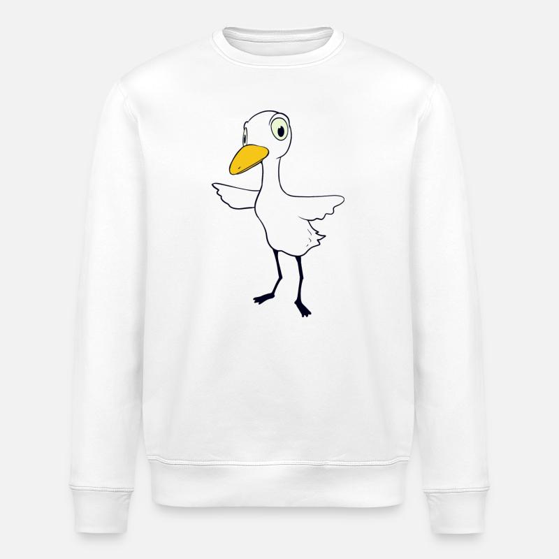 Skeptischer Vogel - Stanley/Stella Unisex Bio-Sweatshirt ROLLER - Weiß