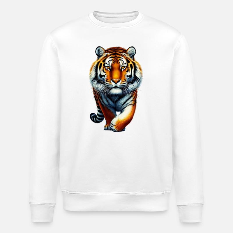 Tiger - Stanley/Stella Unisex Bio-Sweatshirt ROLLER - Weiß