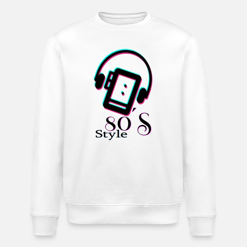 Retro-Design der 80er - Stanley/Stella Unisex Bio-Sweatshirt ROLLER - Weiß