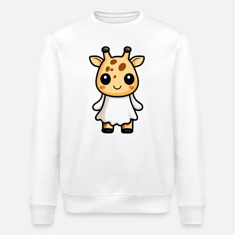 Giraffe Halloween Geist - Stanley/Stella Unisex Bio-Sweatshirt ROLLER - Weiß