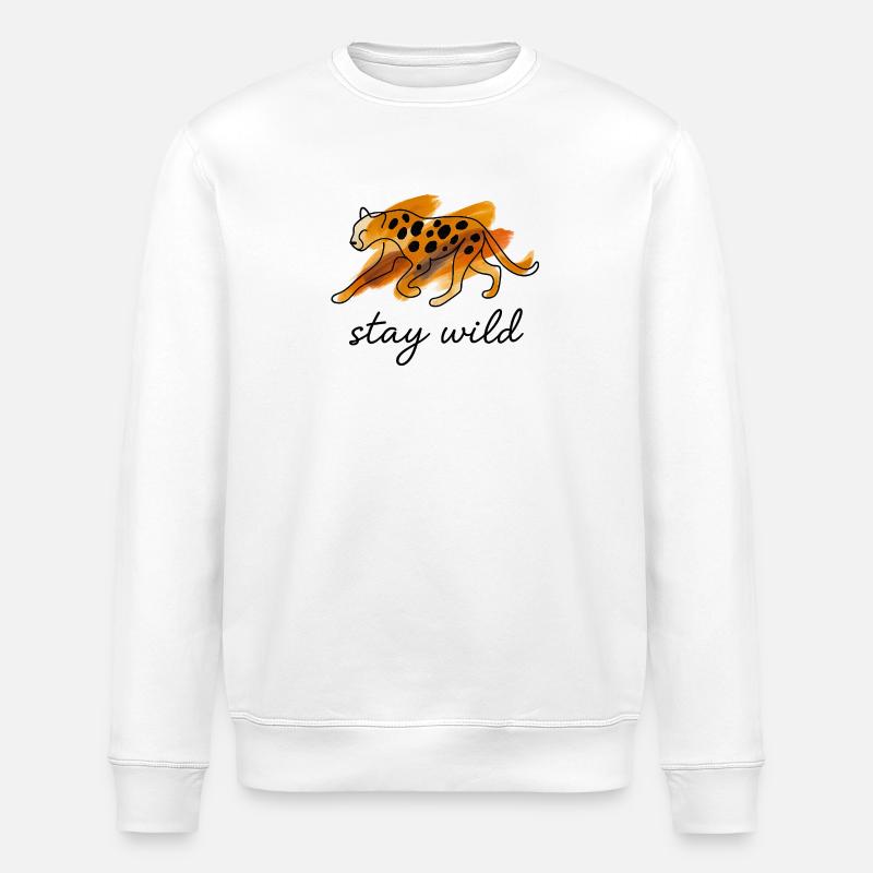 🐆 Restez sauvage 🐆 - Sweat bio ROLLER Stanley/Stella Unisexe - blanc