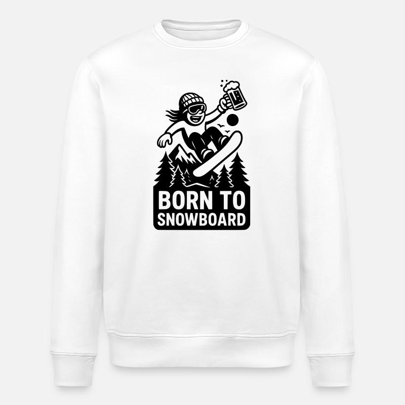 Né pour le snowboard - Sweat bio ROLLER Stanley/Stella Unisexe - blanc