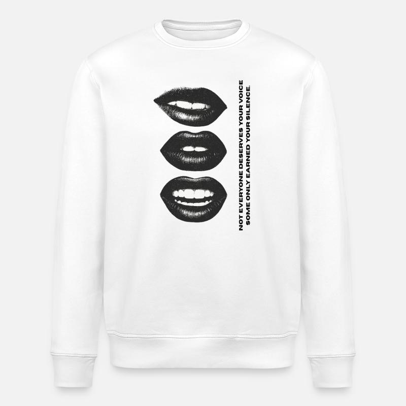 Lippen - Stimme - Stanley/Stella Unisex Bio-Sweatshirt ROLLER - Weiß