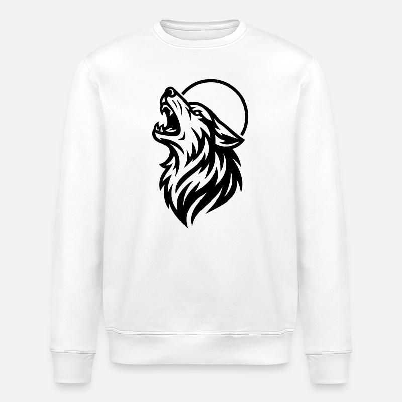 Heulender Wolf - Stanley/Stella Unisex Bio-Sweatshirt ROLLER - Weiß