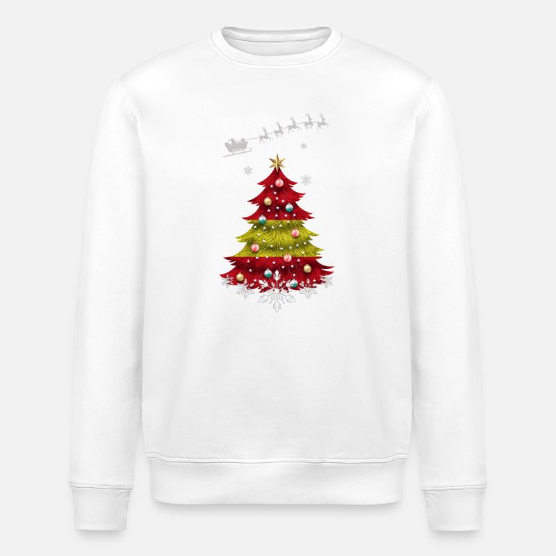 Weihnachtsbaum mit Spanien-Flagge - Stanley/Stella Unisex Bio-Sweatshirt ROLLER - Weiß