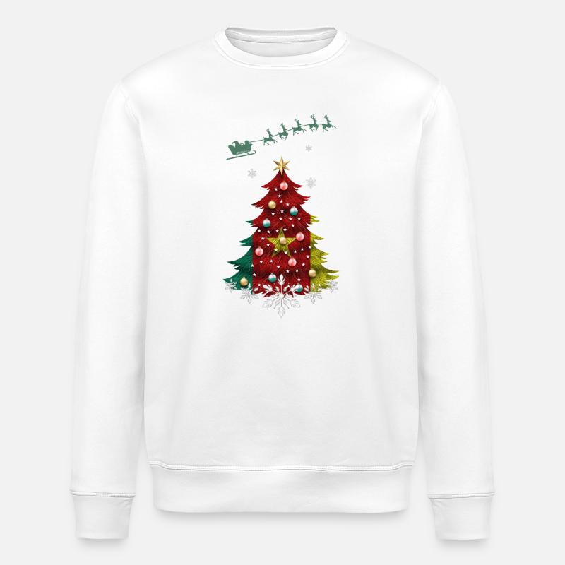 Weihnachtsbaum mit kamerunischer Flagge - Stanley/Stella Unisex Bio-Sweatshirt ROLLER - Weiß