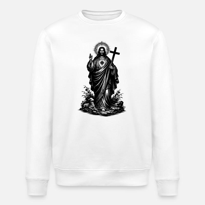 Jesus Christ - Stanley/Stella ROLLER Unisex Organic Sweatshirt - white