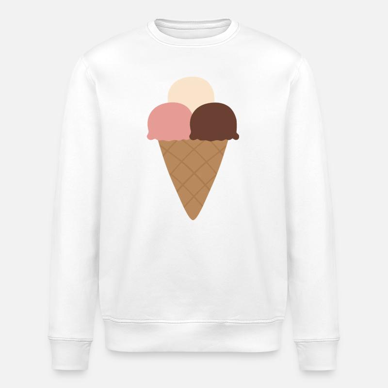 Triple Scoop Cream Cone - Stanley/Stella Unisex Bio-Sweatshirt ROLLER - Weiß