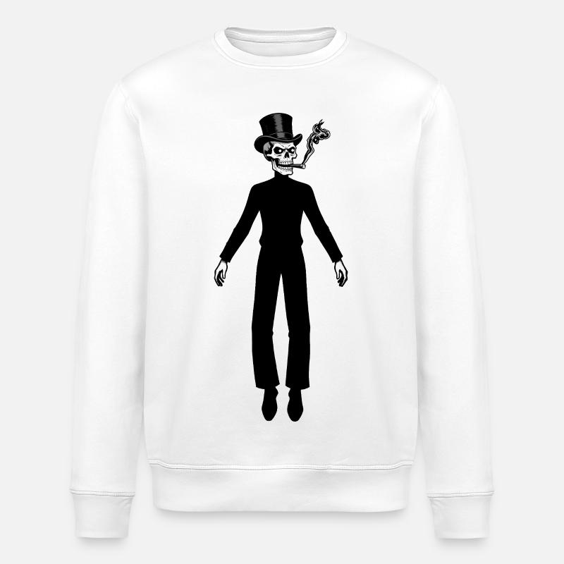 RICH SKULL #2 - black & white - Sweat bio ROLLER Stanley/Stella Unisexe - blanc