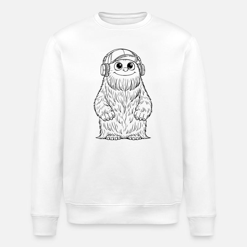 DJ Fluffo - Monster Fluffonster® schwarz - Stanley/Stella Unisex Bio-Sweatshirt ROLLER - Weiß