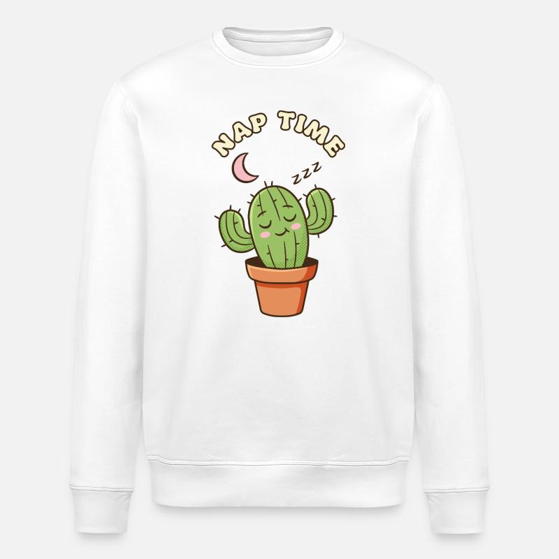 Cactus Endormi - Sweat bio ROLLER Stanley/Stella Unisexe - blanc