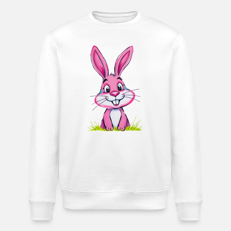 Lapin de Pâques Rose - Sweat bio ROLLER Stanley/Stella Unisexe - blanc