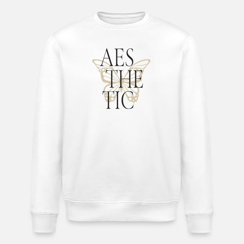Aesthetic Butterfly Typography Tee - Stanley/Stella Unisex Bio-Sweatshirt ROLLER - Weiß
