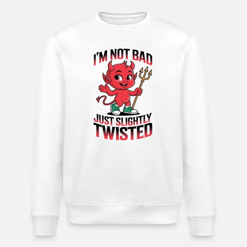 I'm not bad, just slightly twisted - Stanley/Stella ROLLER Unisex Organic Sweatshirt - white