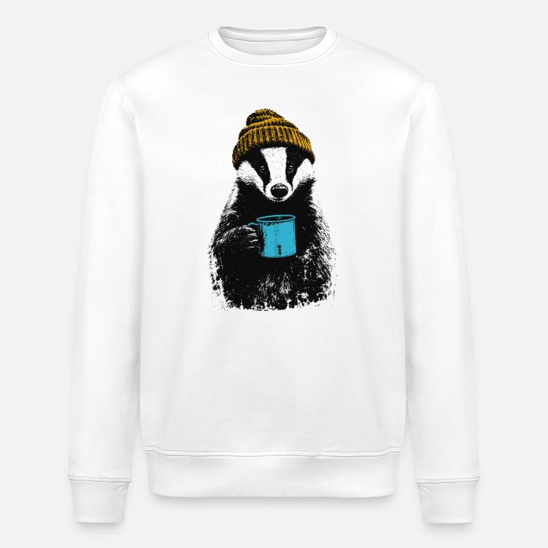 Kaffee Dachs - Stanley/Stella Unisex Bio-Sweatshirt ROLLER - Weiß
