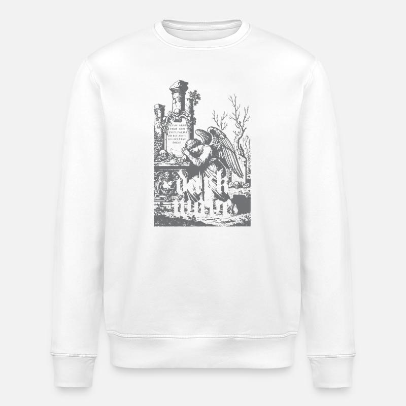 Dark Wave Graveyard Raven - Stanley/Stella ROLLER Unisex Organic Sweatshirt - white