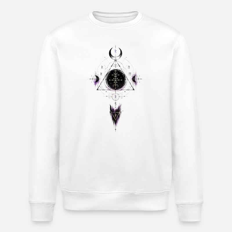 Mondgeometrisches Symbol - Stanley/Stella Unisex Bio-Sweatshirt ROLLER - Weiß