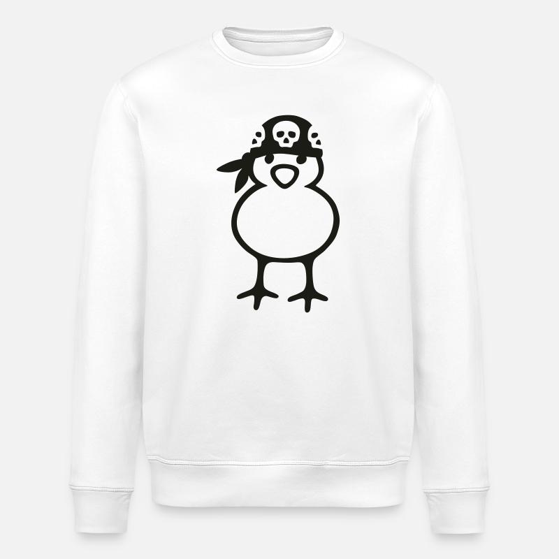 pirate chick - Stanley/Stella ROLLER Unisex Organic Sweatshirt - white