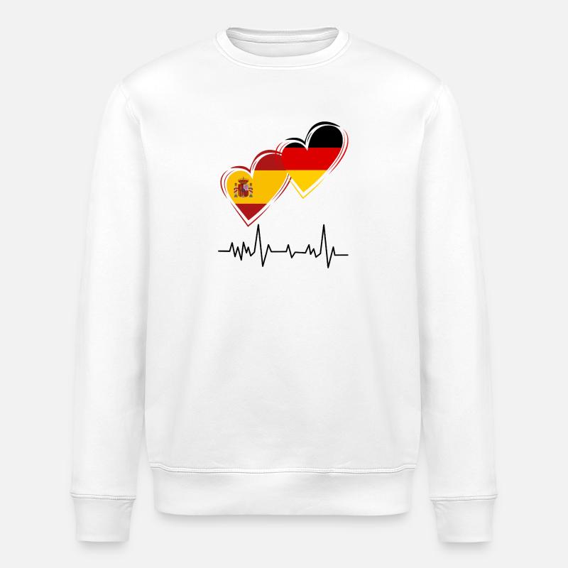 Spanien und Deutschland - Stanley/Stella Unisex Bio-Sweatshirt ROLLER - Weiß