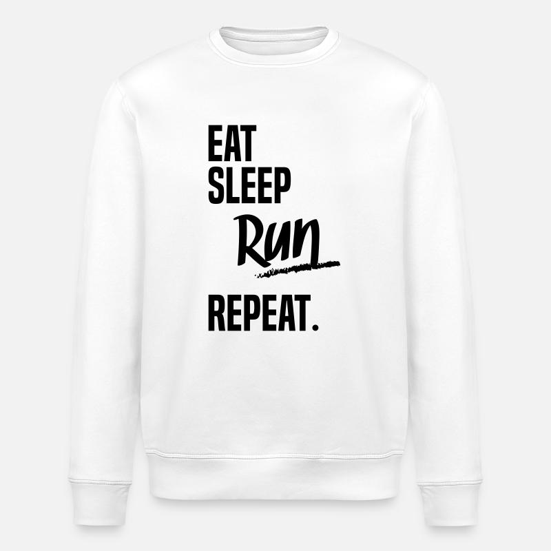 EAT SLEEP RUN - Sweat bio ROLLER Stanley/Stella Unisexe - blanc