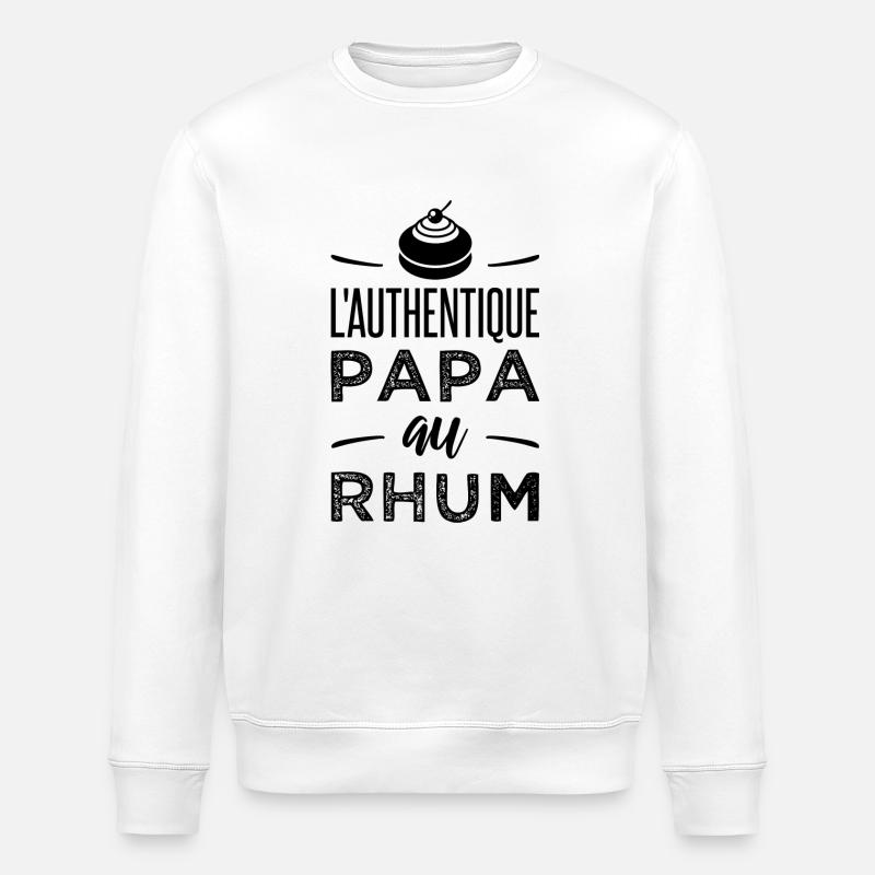 L'authentique papa au rhum - Sweat bio ROLLER Stanley/Stella Unisexe - blanc