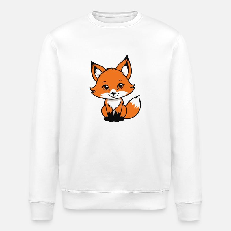 Illustration de renard - Sweat bio ROLLER Stanley/Stella Unisexe - blanc