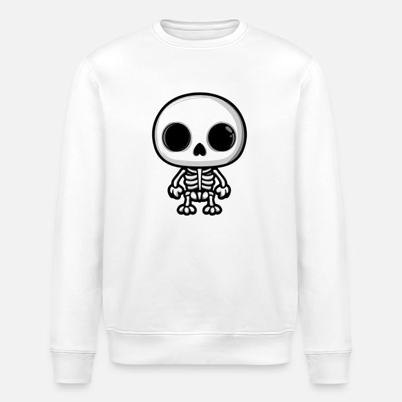 Skeleton Halloween Comic - Stanley/Stella ROLLER Unisex Organic Sweatshirt - white
