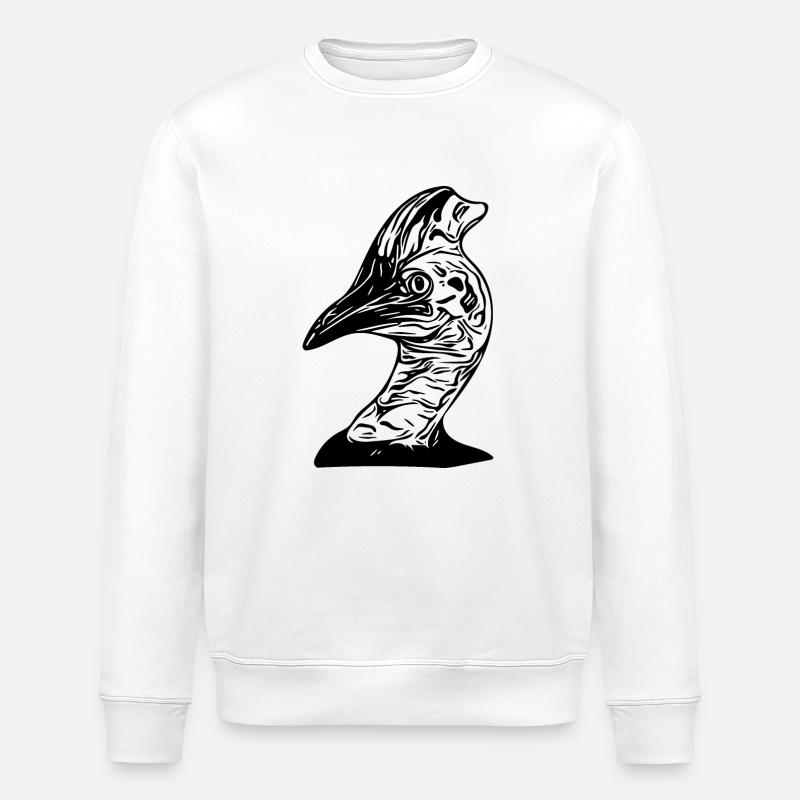 Australian Cassowary Ratite - Stanley/Stella ROLLER Unisex Organic Sweatshirt - white