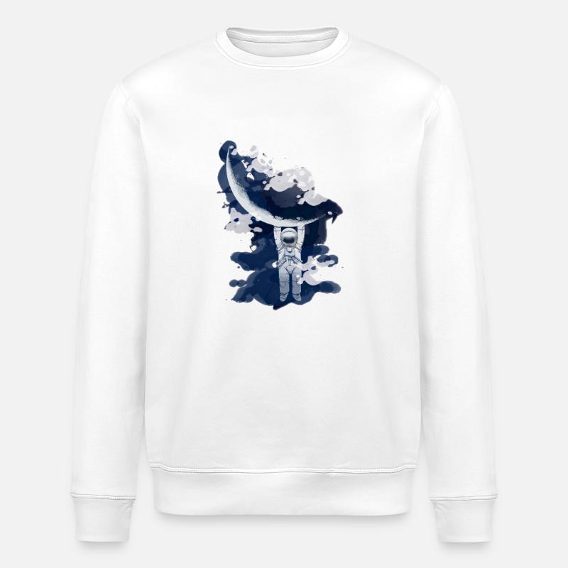geek astro lune - Sweat bio ROLLER Stanley/Stella Unisexe - blanc