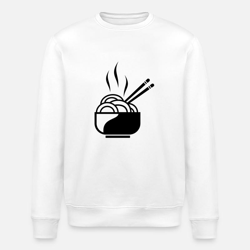 Pasta with chopsticks - Stanley/Stella ROLLER Unisex Organic Sweatshirt - white