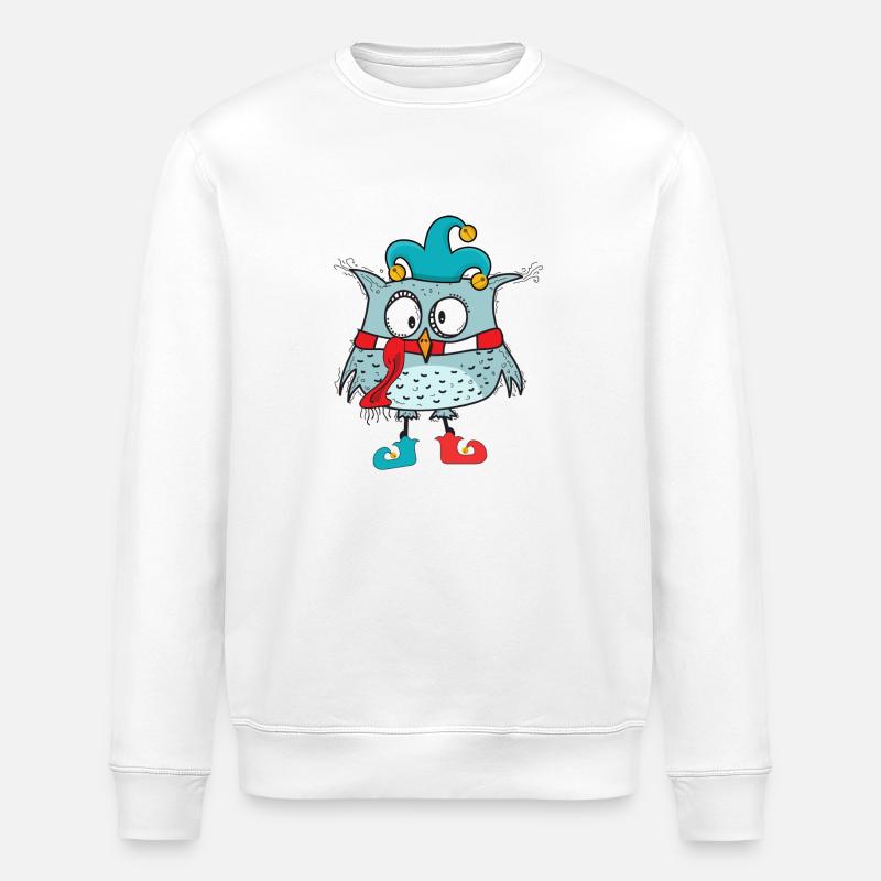 Karneval Fasching Eule - Stanley/Stella Unisex Bio-Sweatshirt ROLLER - Weiß
