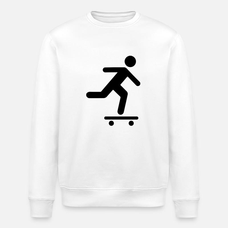 Skateboarder Icon - Stanley/Stella ROLLER Unisex Organic Sweatshirt - white
