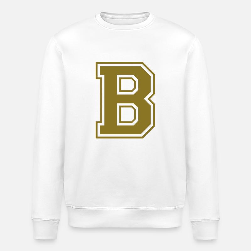 B - Buchstabe - Stanley/Stella Unisex Bio-Sweatshirt ROLLER - Weiß