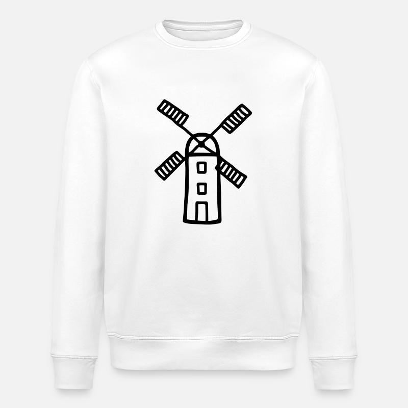 Wind Mill - Wind Energy - Stanley/Stella ROLLER Unisex Organic Sweatshirt - white