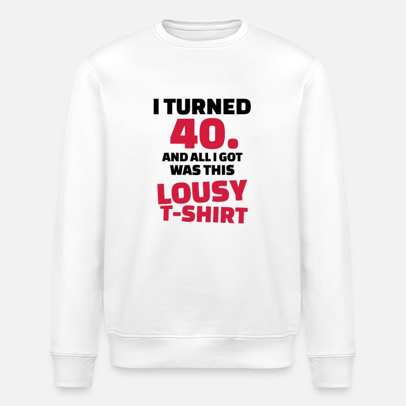 40 Anniversaire - Sweat bio ROLLER Stanley/Stella Unisexe - blanc